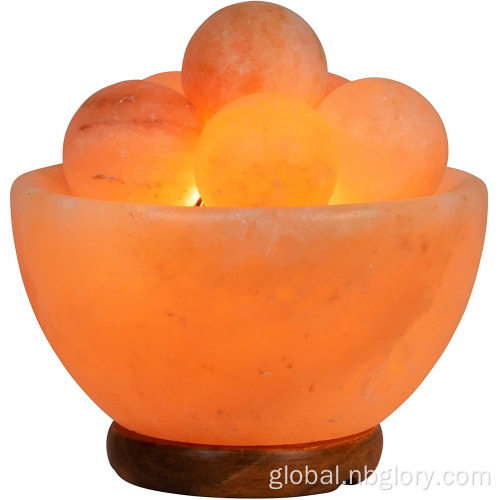 Aroma Lamp Natural Himalayan Salt Ball Bowl Lamp Authentic Crystal Stone , Premium Quality Wood Base with Dimmer Switch oils diffuser Factory